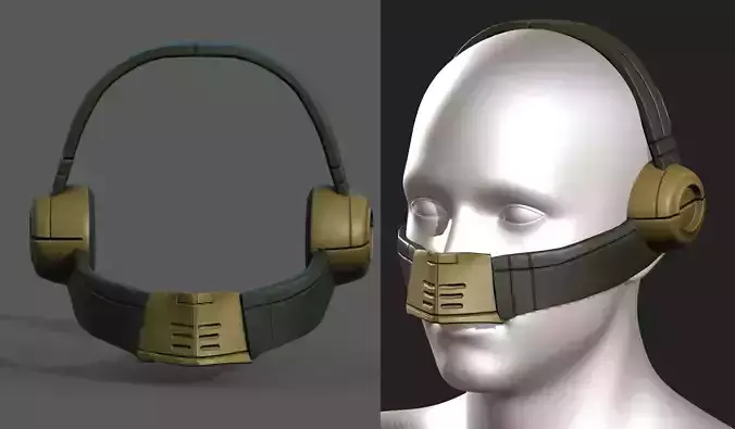 Gas mask respirator military Scifi futuristic 