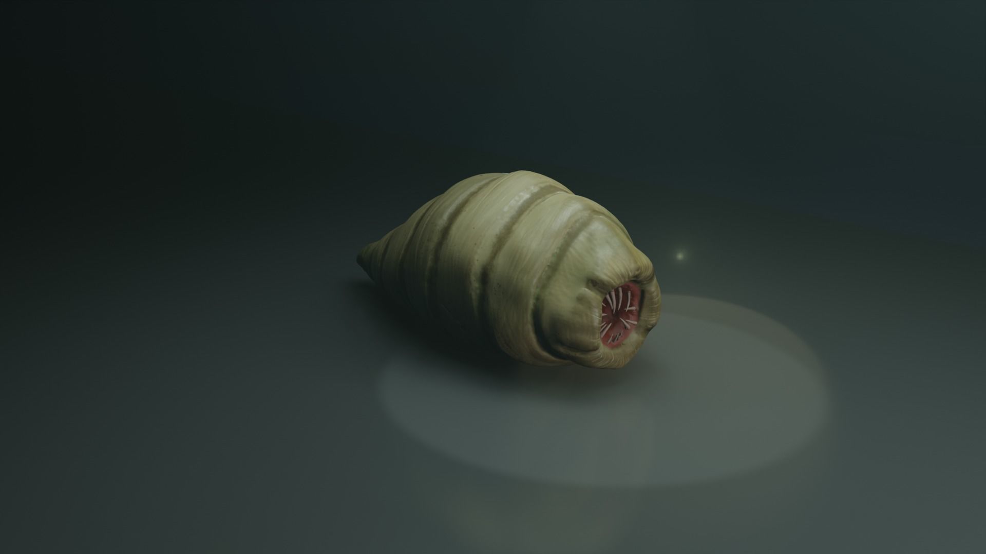 Worm Alien Low-poly 3D model_4
