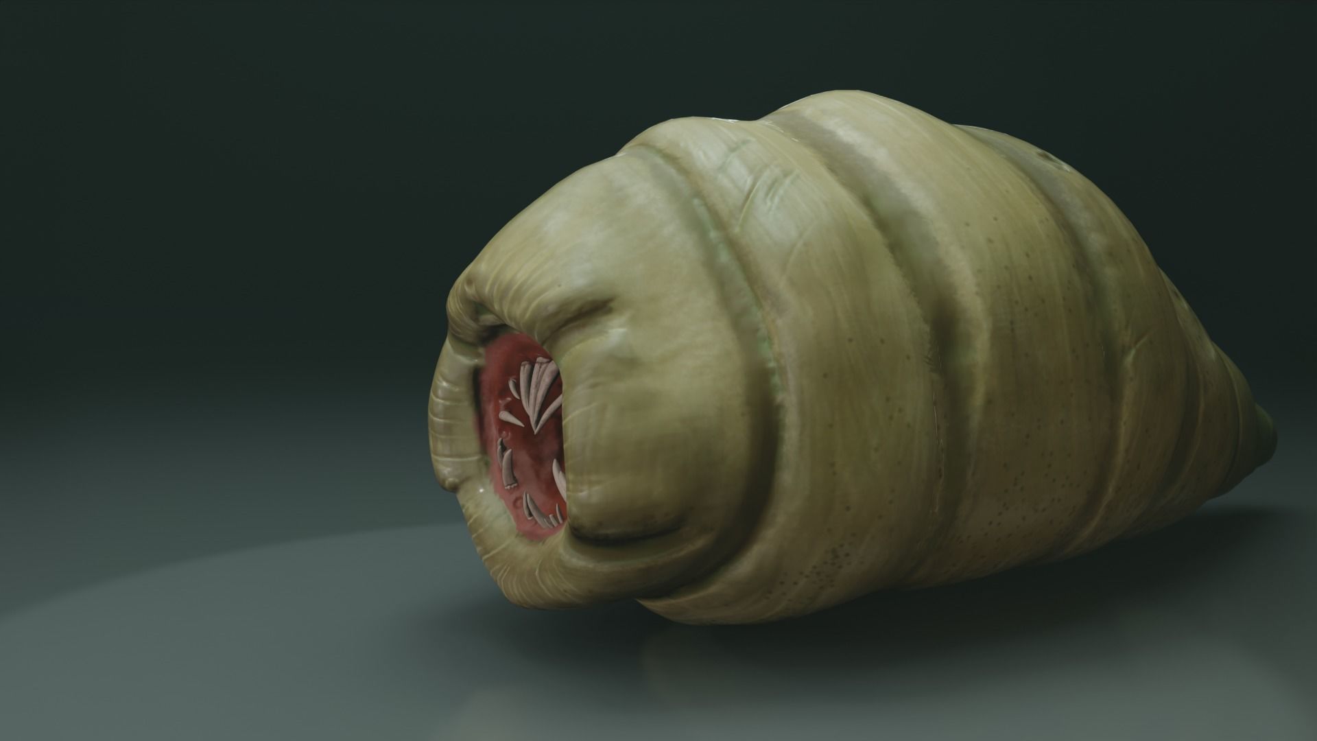 Worm Alien Low-poly 3D model_3