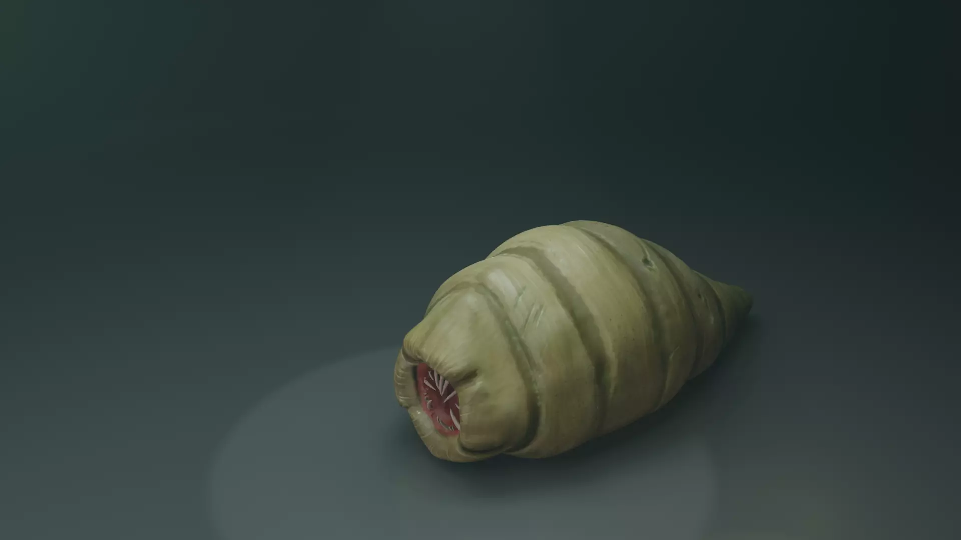 Worm Alien Low-poly 3D model_0