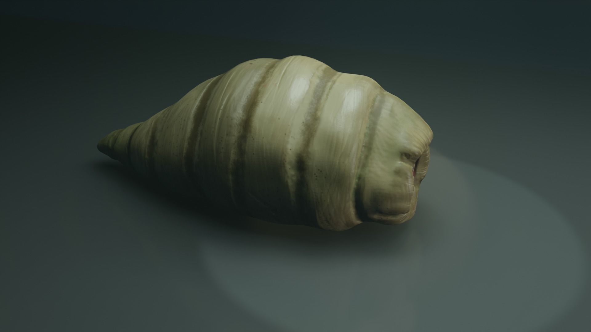 Worm Alien Low-poly 3D model_7