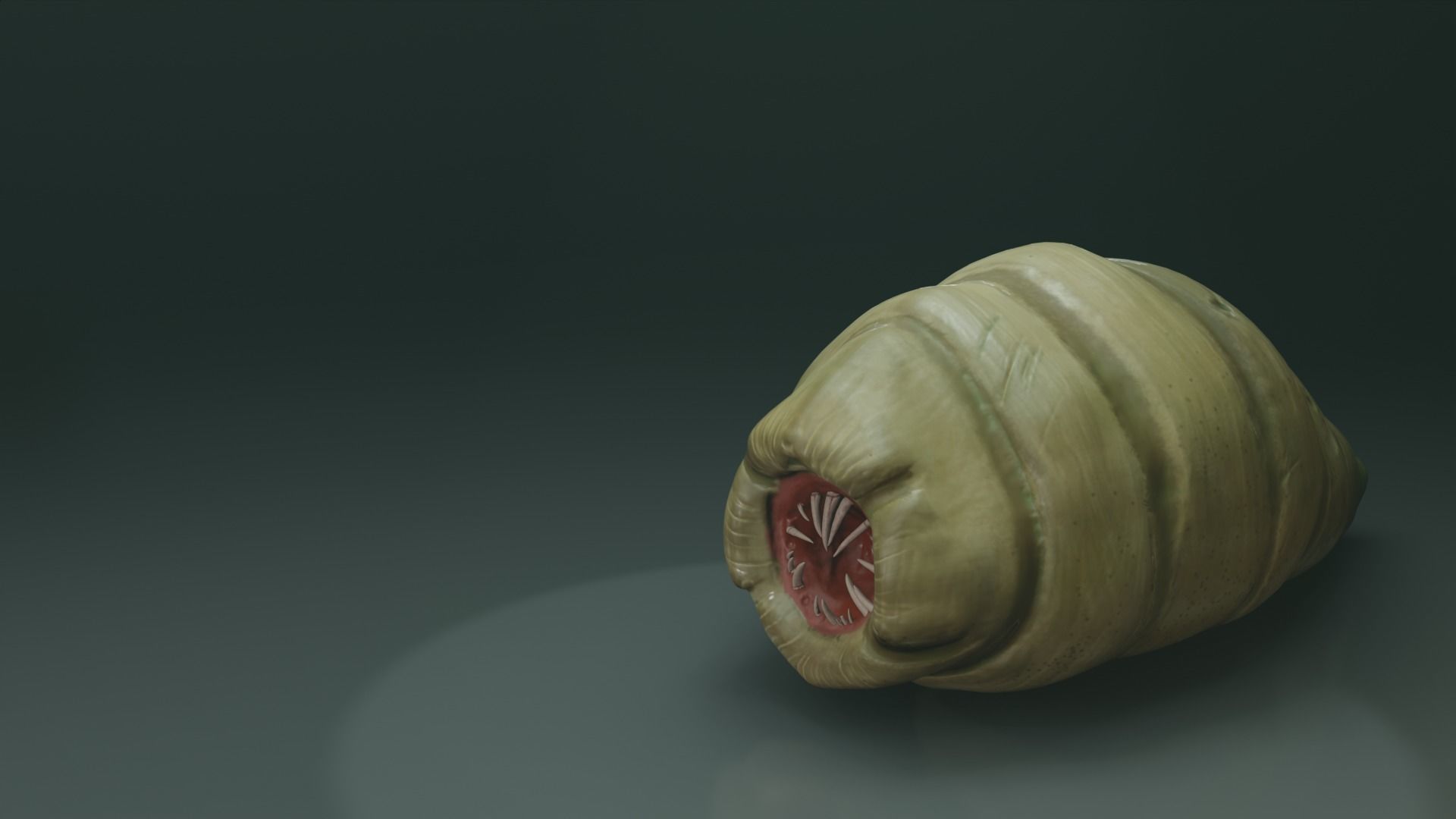 Worm Alien Low-poly 3D model_8