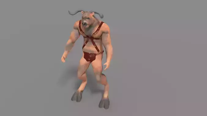 minotaur animal in bathing suit 3D model