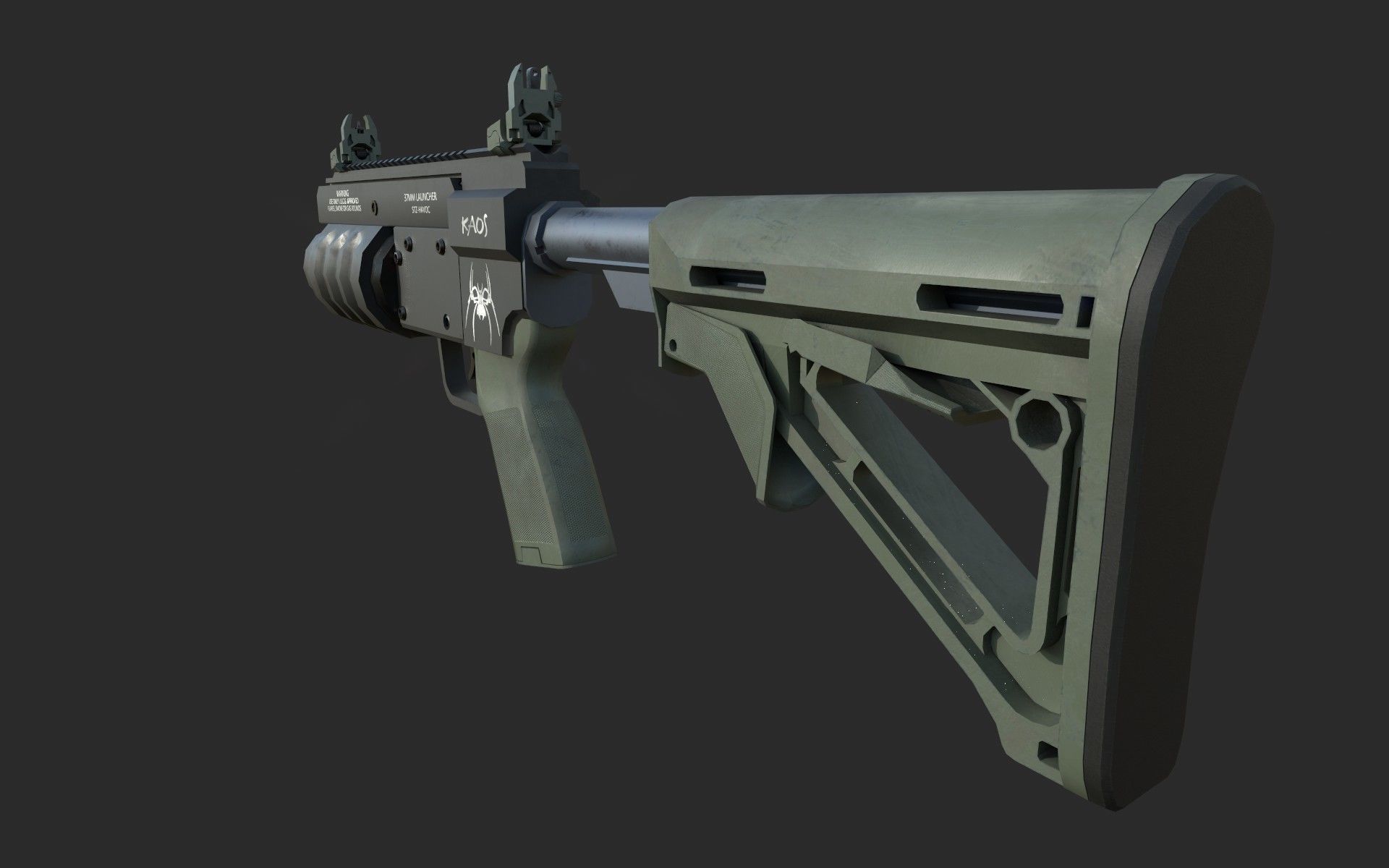 Havoc Grenade Launcher  Low-poly 3D model_5