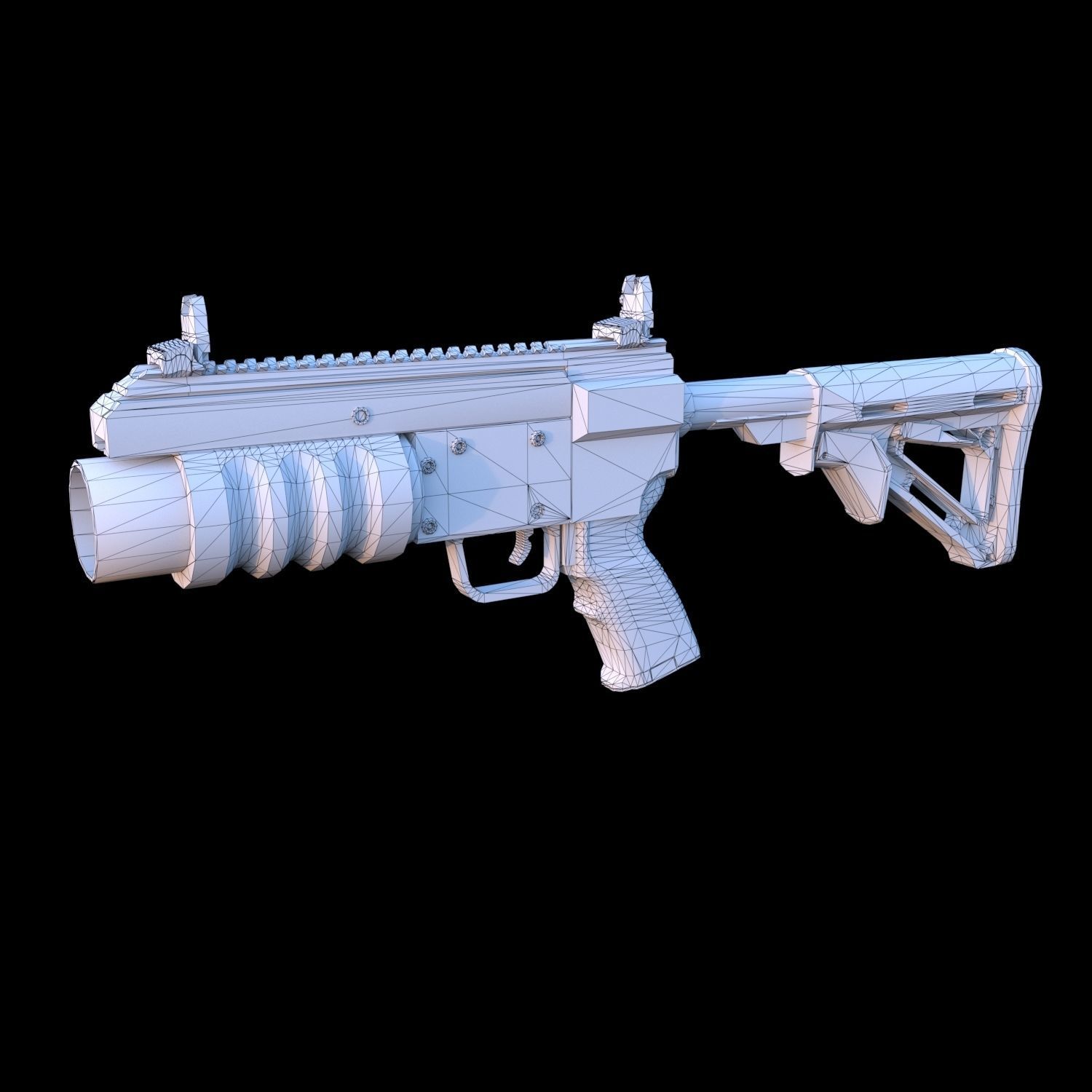 Havoc Grenade Launcher  Low-poly 3D model_10