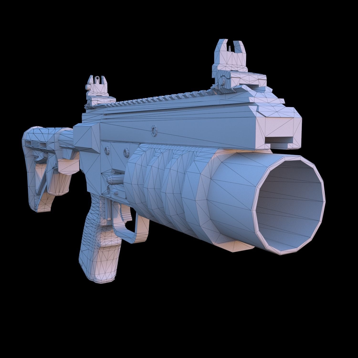 Havoc Grenade Launcher  Low-poly 3D model_9