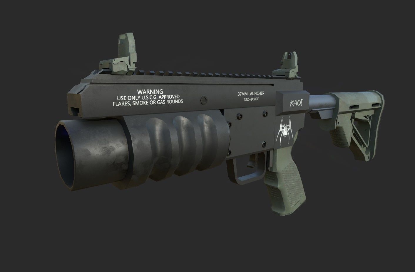 Havoc Grenade Launcher  Low-poly 3D model_3
