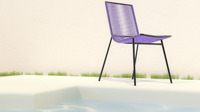 Vintage Chair for Recreation or Leisure Places Low-poly 3D model 3