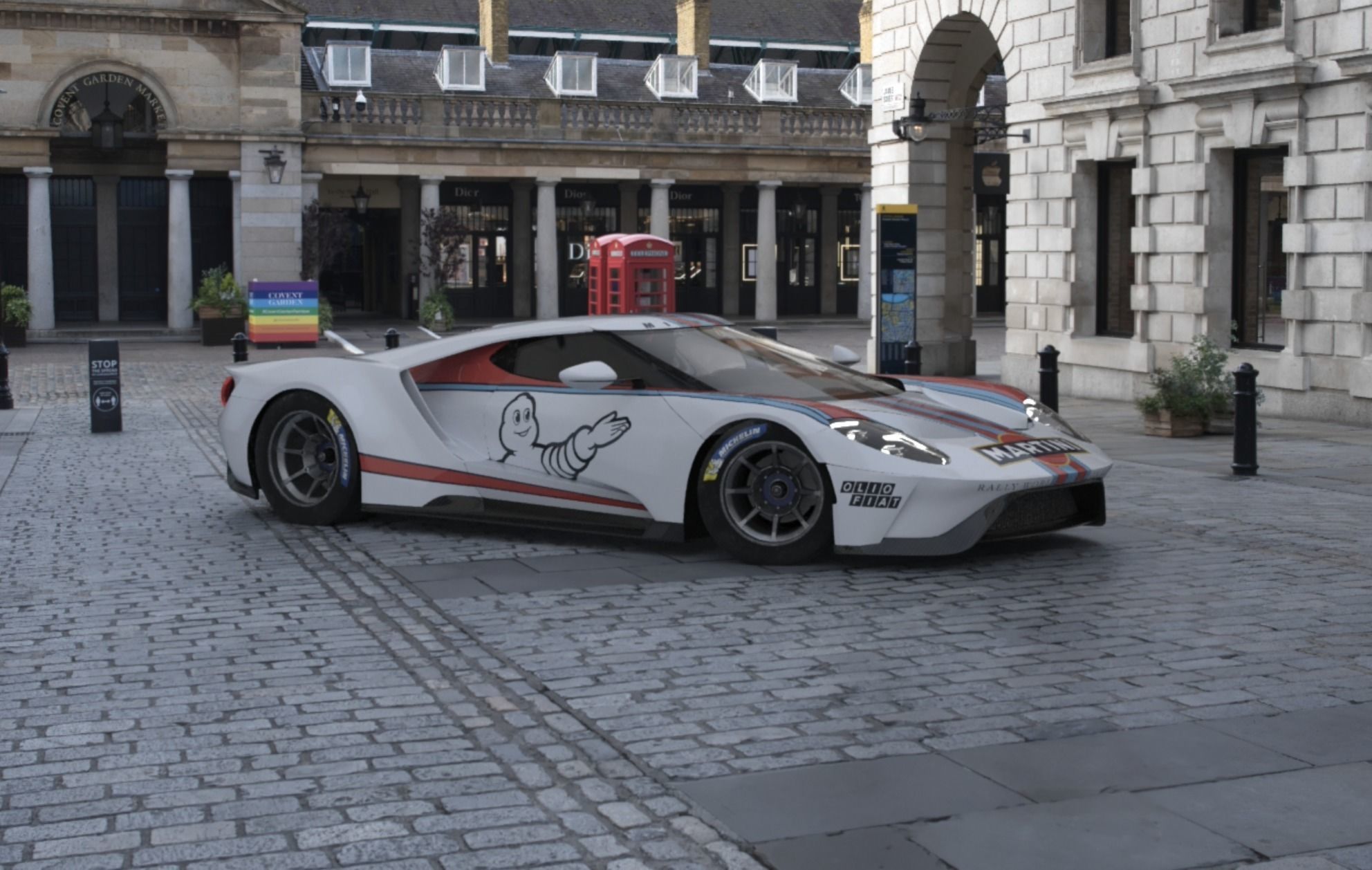 Ford GT with custom Martini Racing Livery free 3D model CGTrader