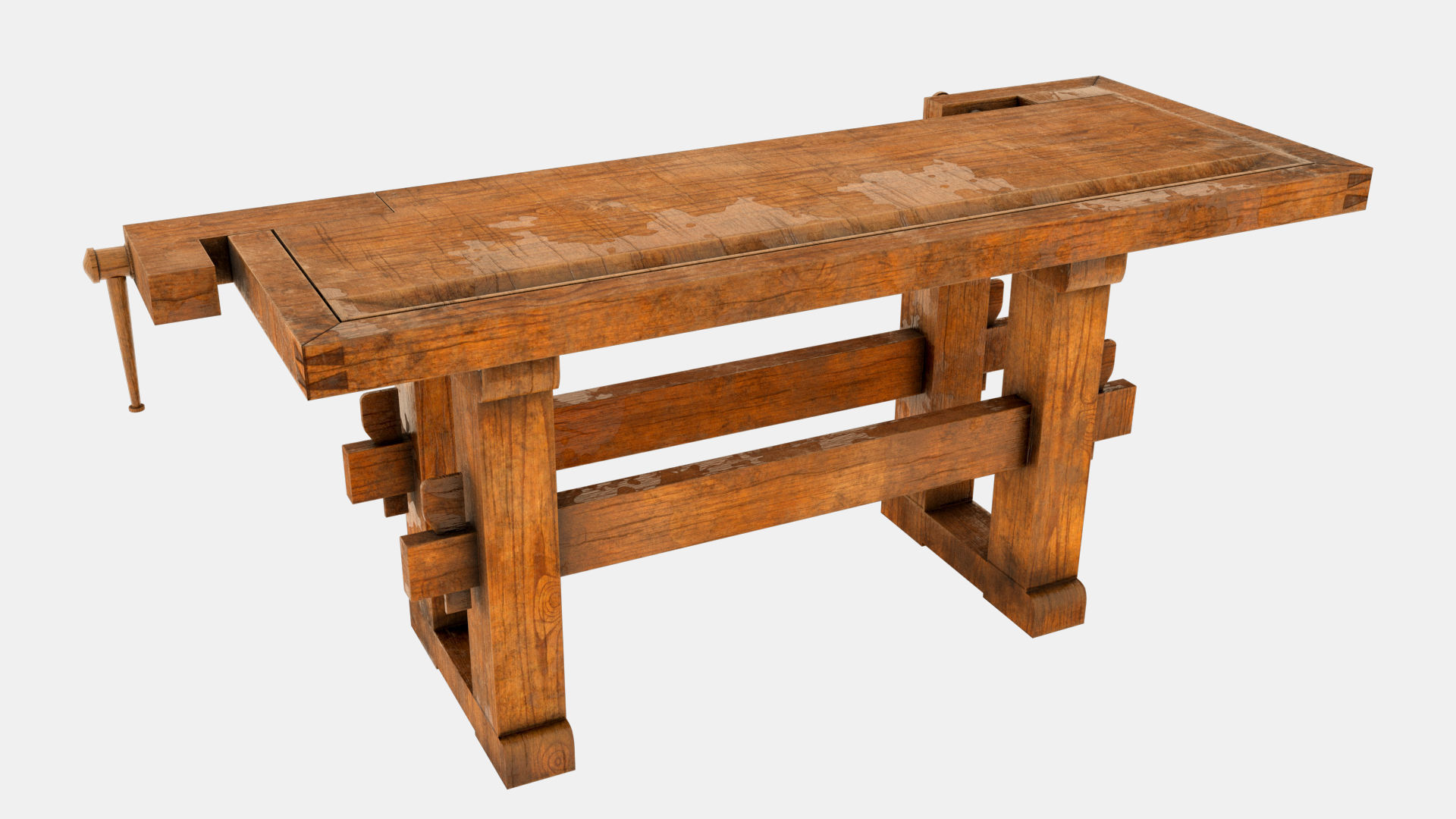 Carpenters Table Low-poly 3D model_1