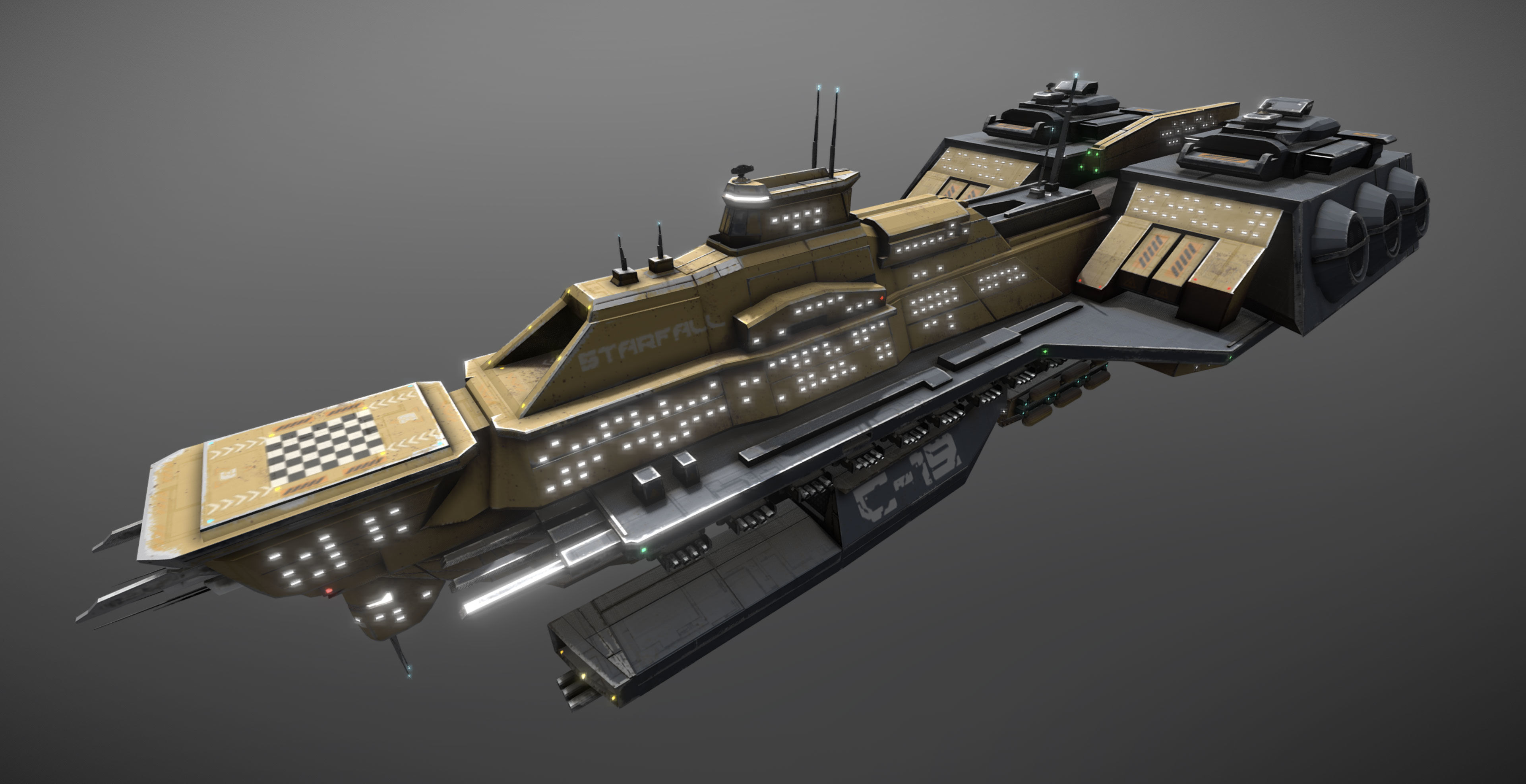 Space Force 1 Carrier Low-poly 3D model_1