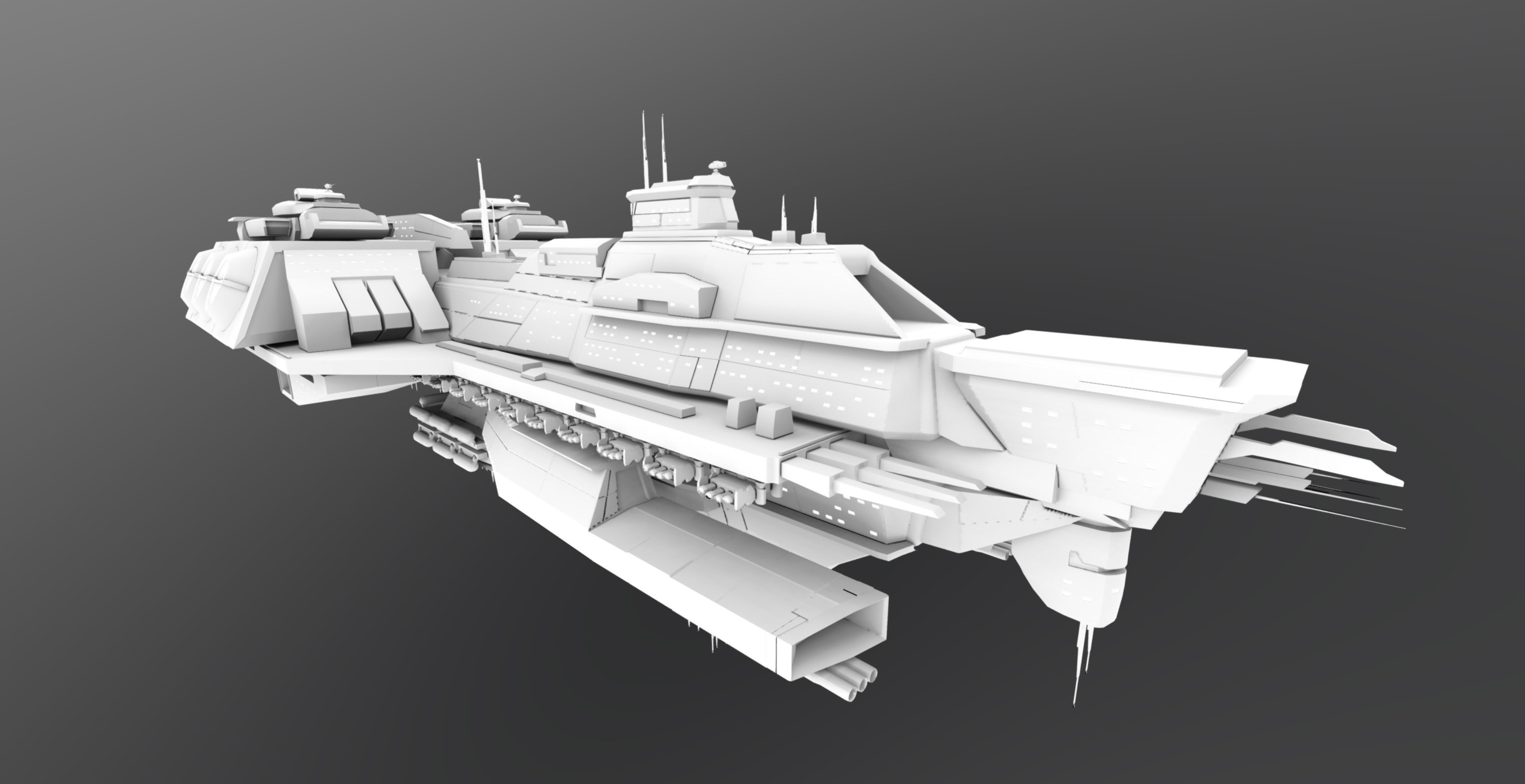 Space Force 1 Carrier Low-poly 3D model_8
