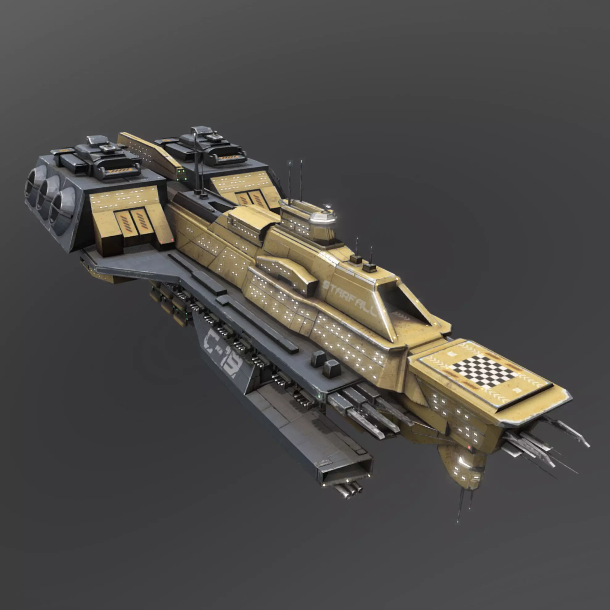 Space Force 1 Carrier Low-poly 3D model_0
