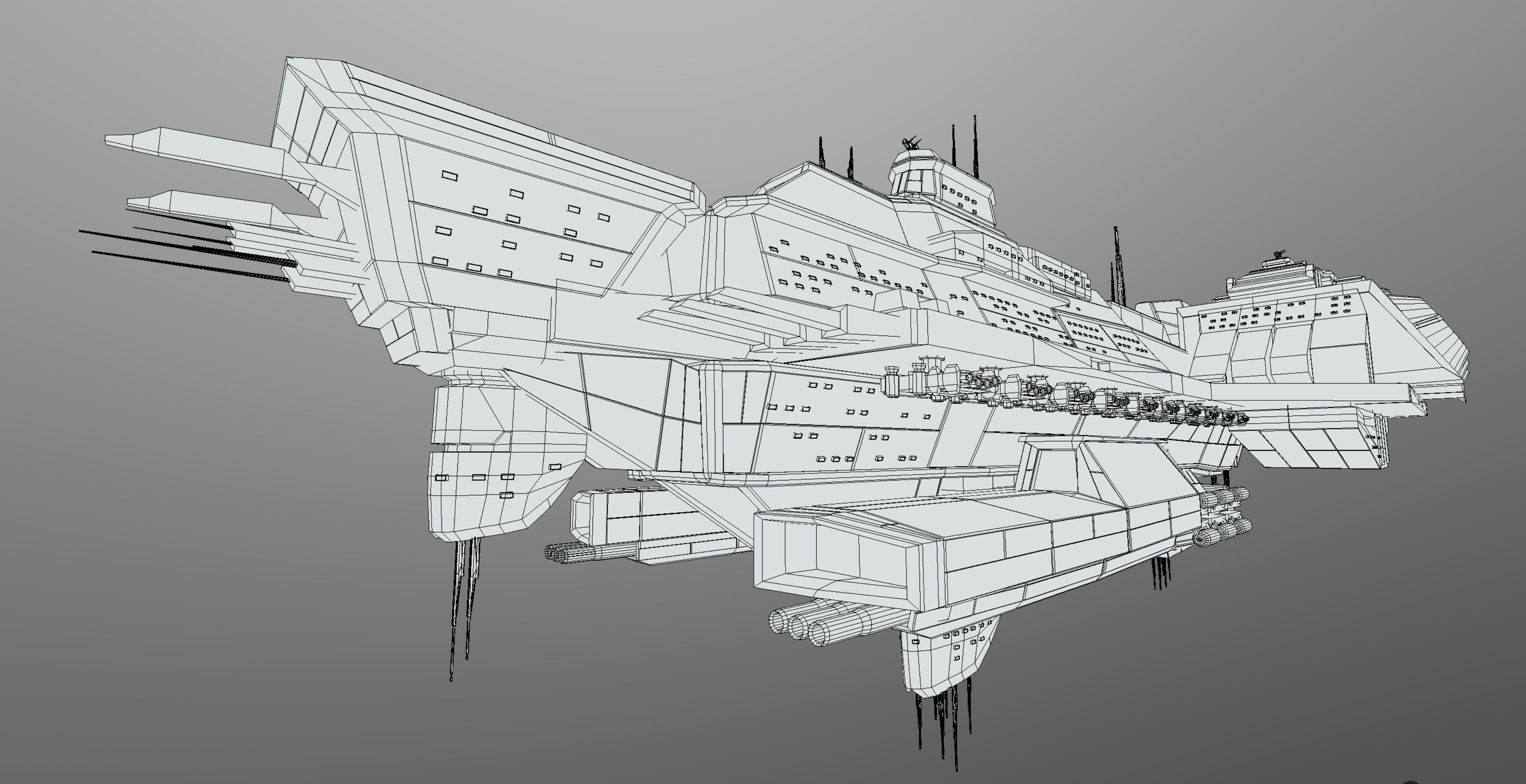 Space Force 1 Carrier Low-poly 3D model_5
