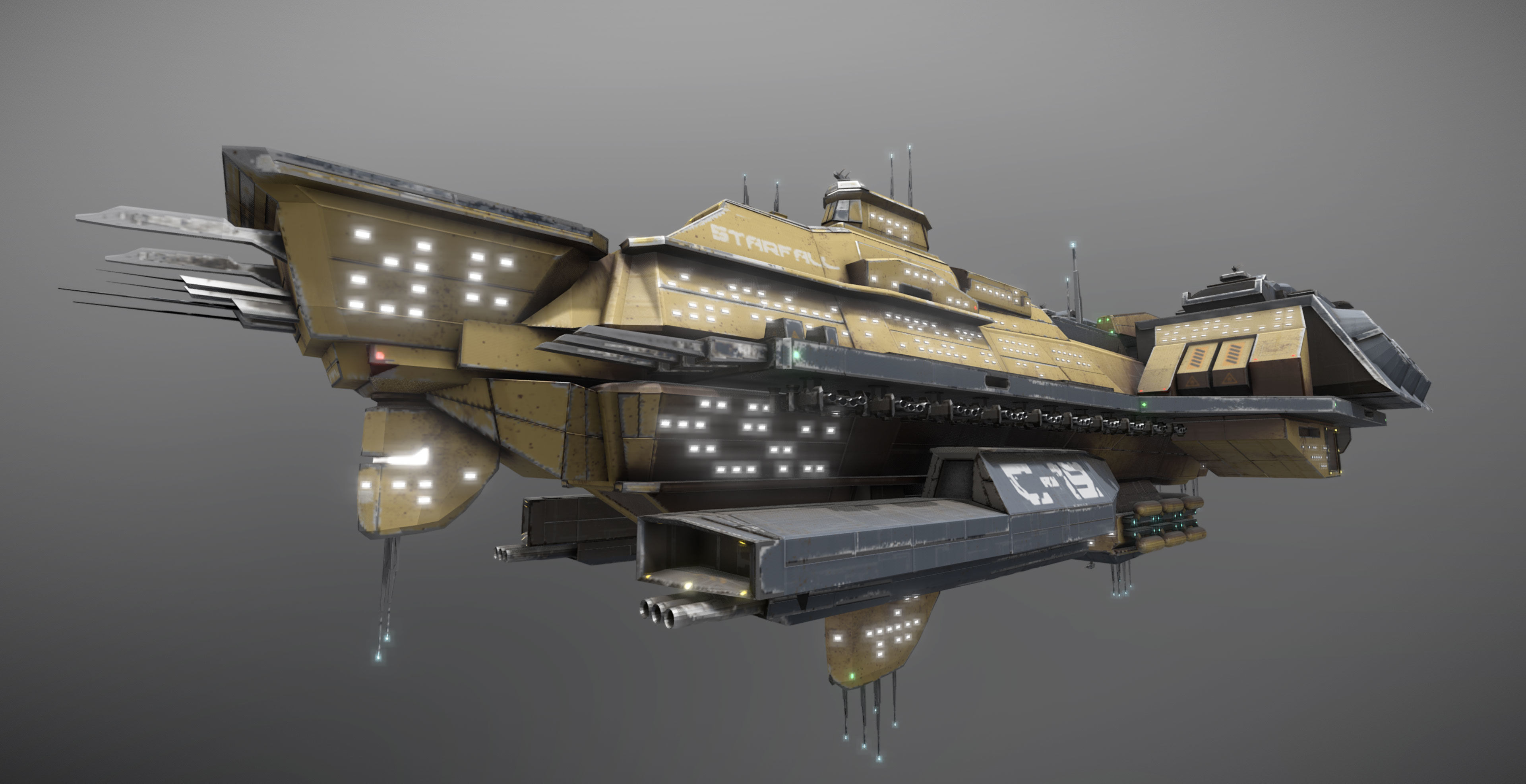 Space Force 1 Carrier Low-poly 3D model_4