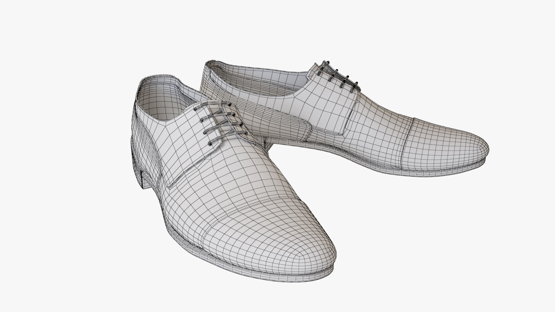 Oxford Shoes Low-poly 3D model_10