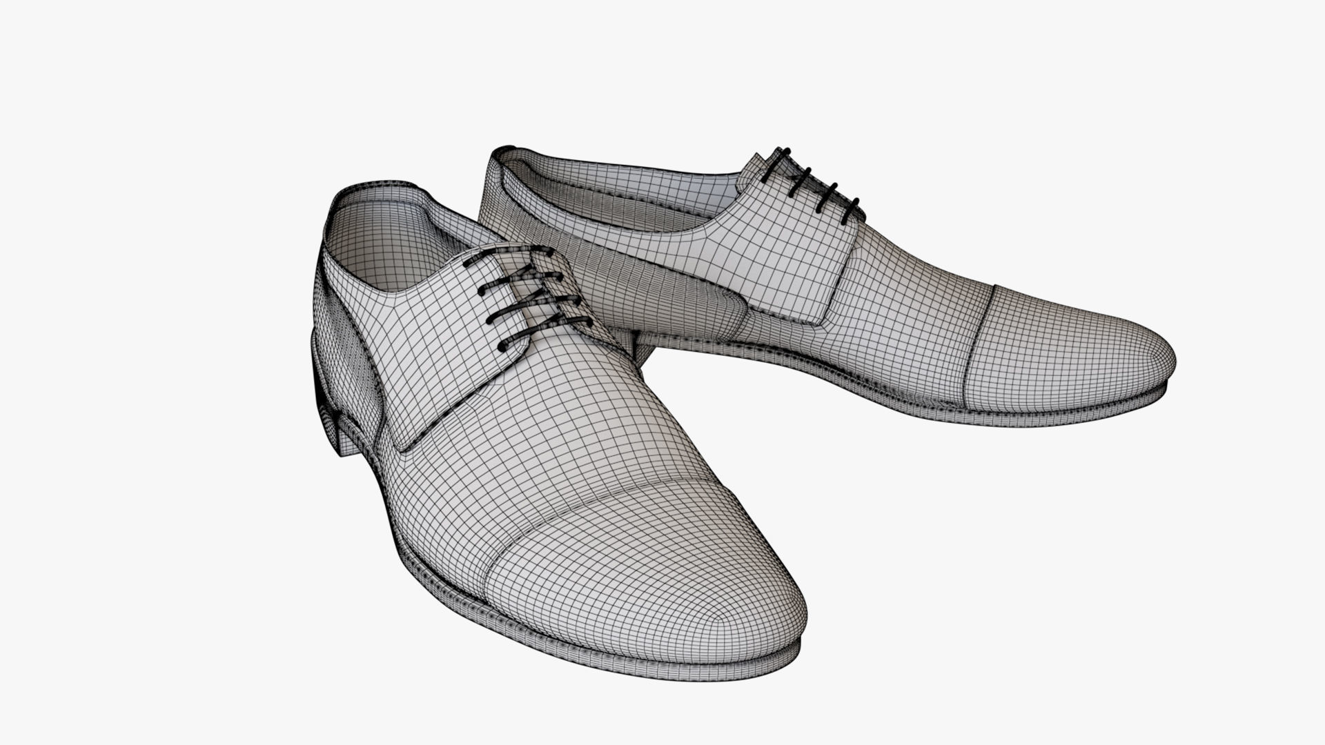 Oxford Shoes Low-poly 3D model_11