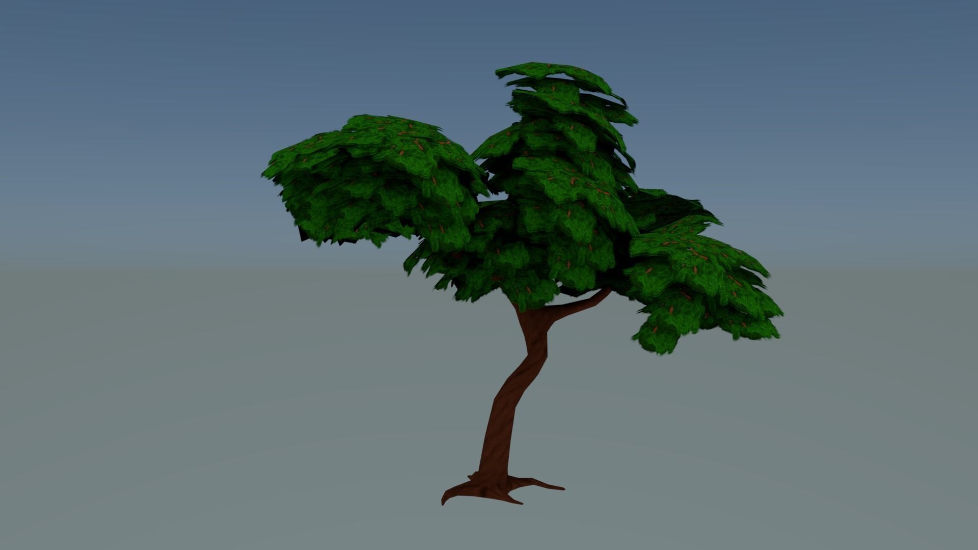Simple Tree Low-poly 3D model_1