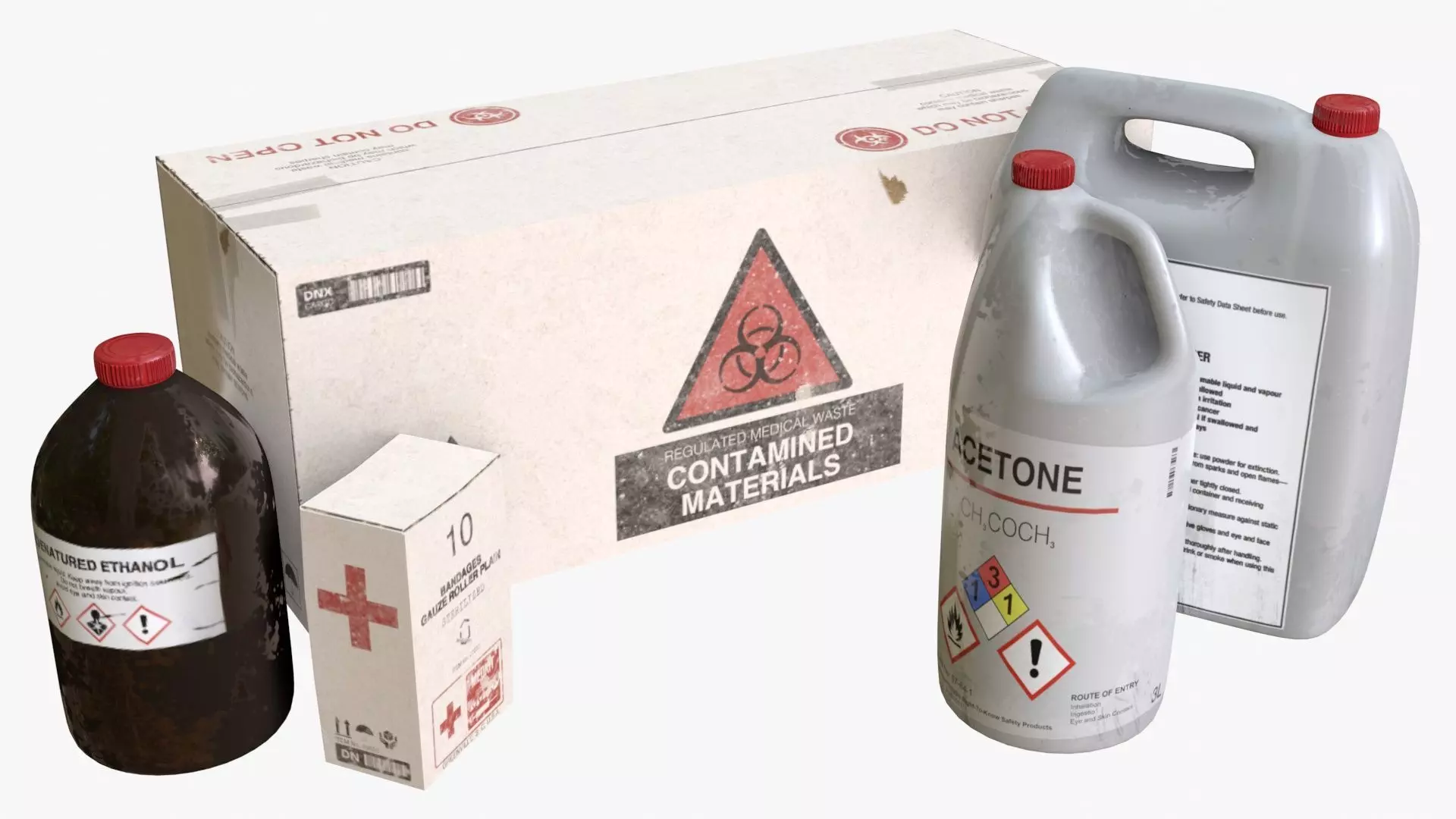 Medical Containers Stuff Low-poly 3D model