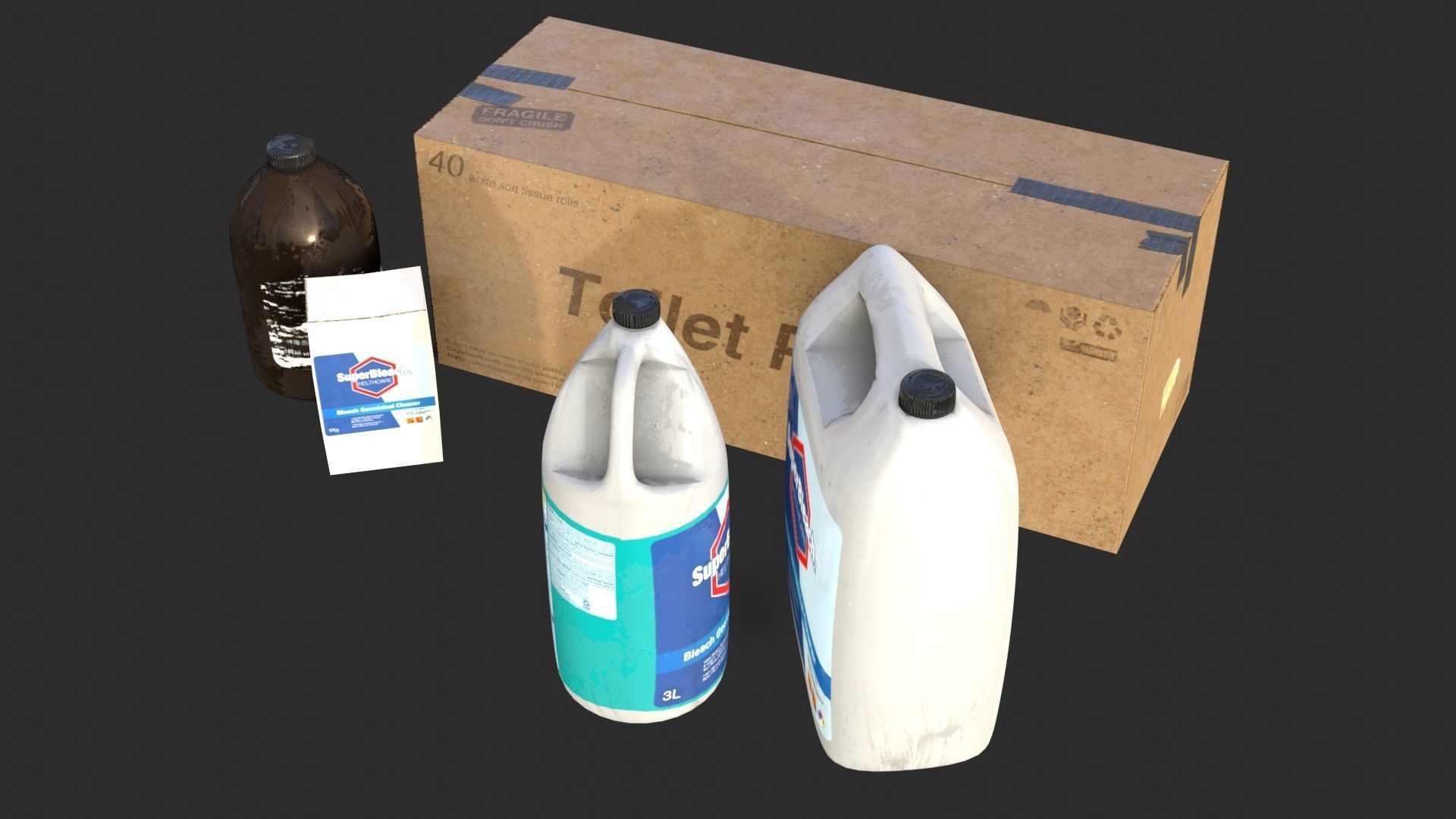 Toilet Cleaning Stuff Low-poly 3D model_5