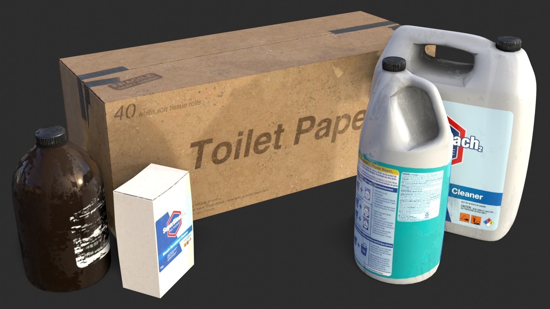 Toilet Cleaning Stuff Low-poly 3D model_1