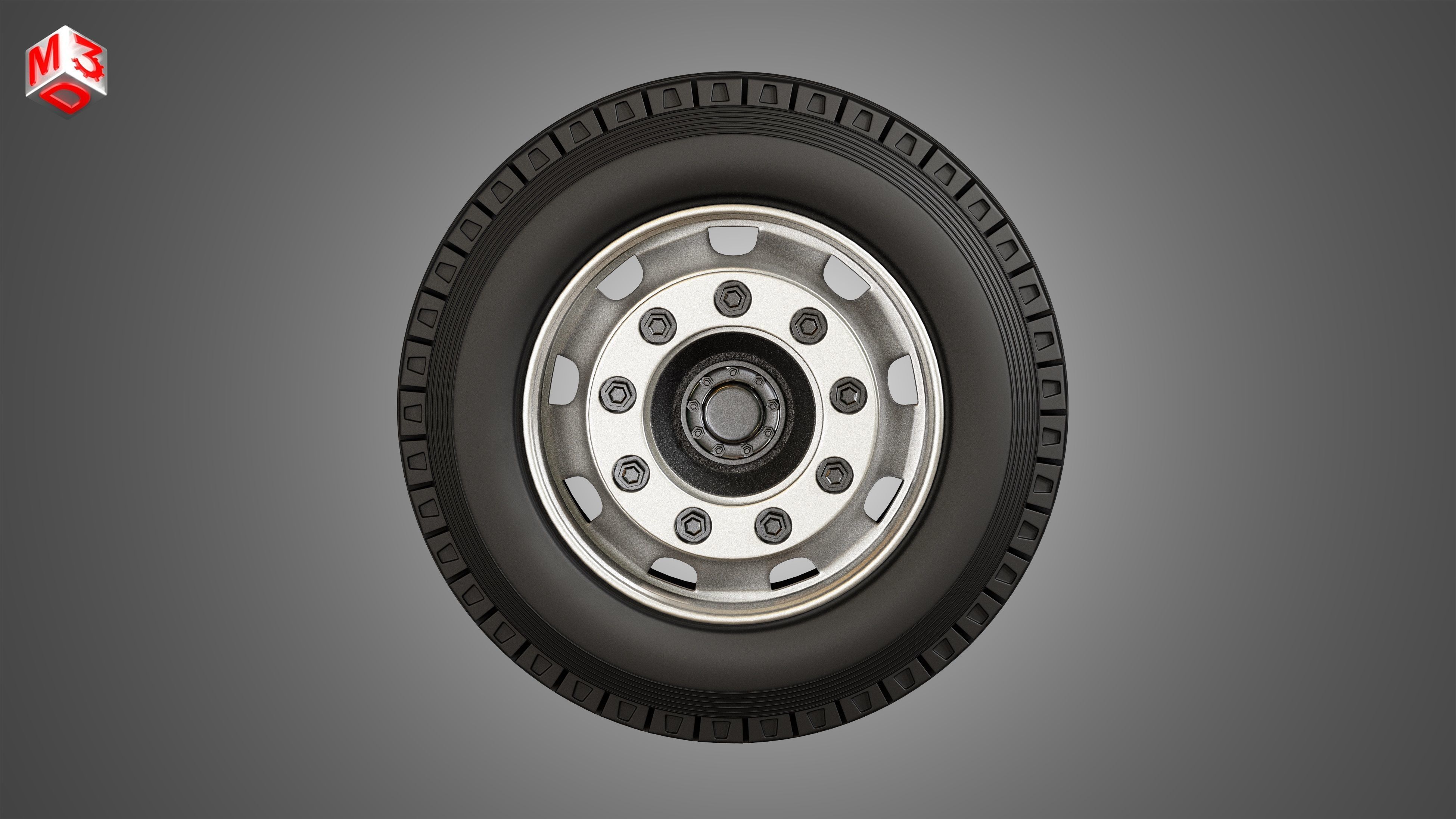 Heavy Duty Trucks Tires and Rims 3D model_2