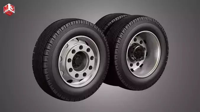 Heavy Duty Trucks Tires and Rims 3D model