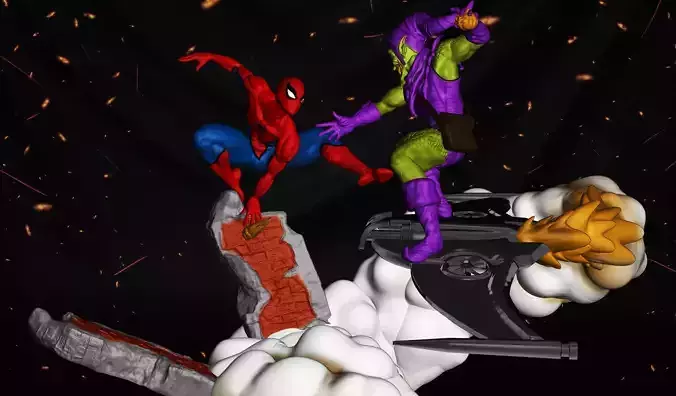 SpiderMan vs Green Goblin 3D Print