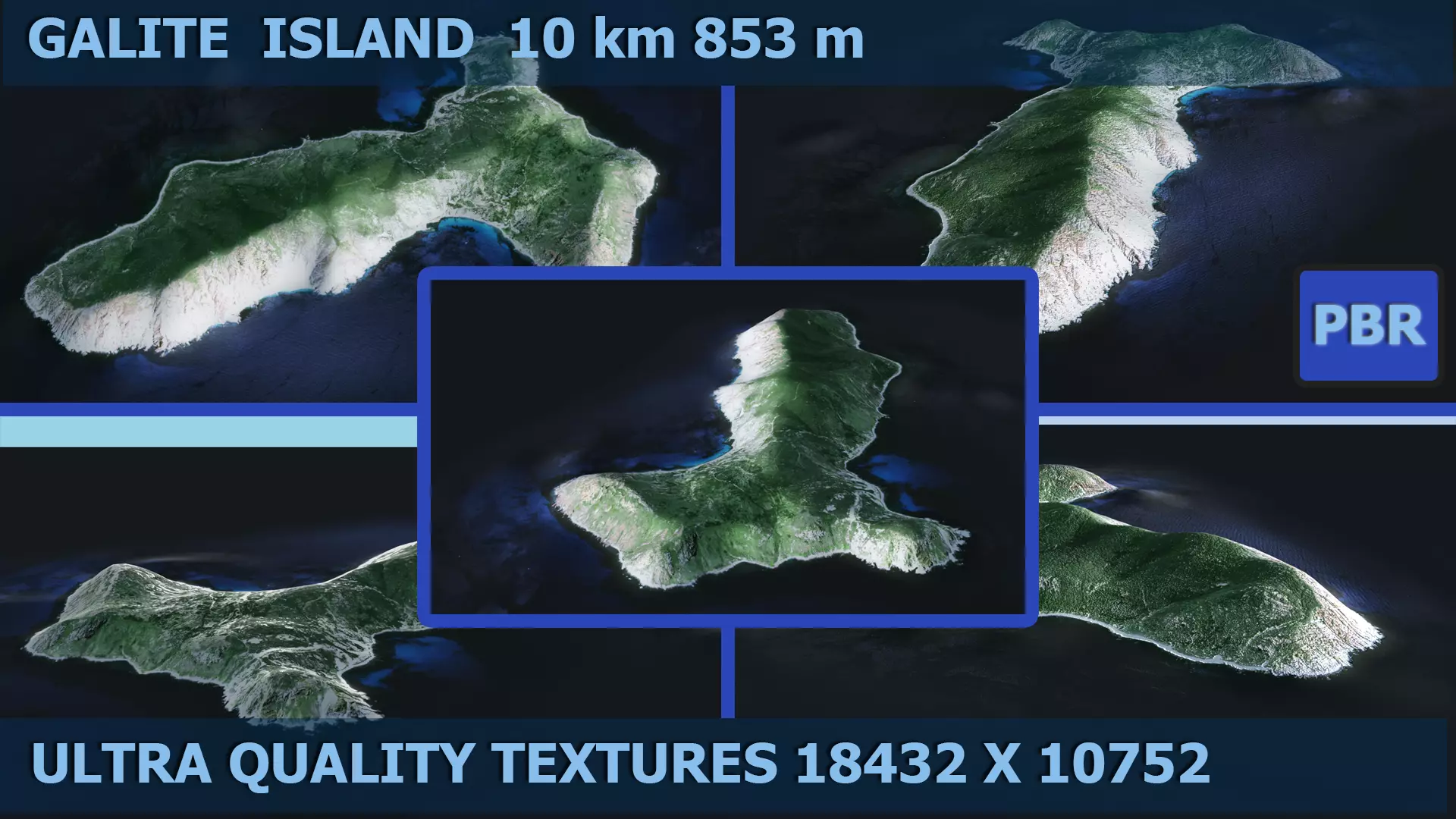 Galite Island Low-poly 3D model_0