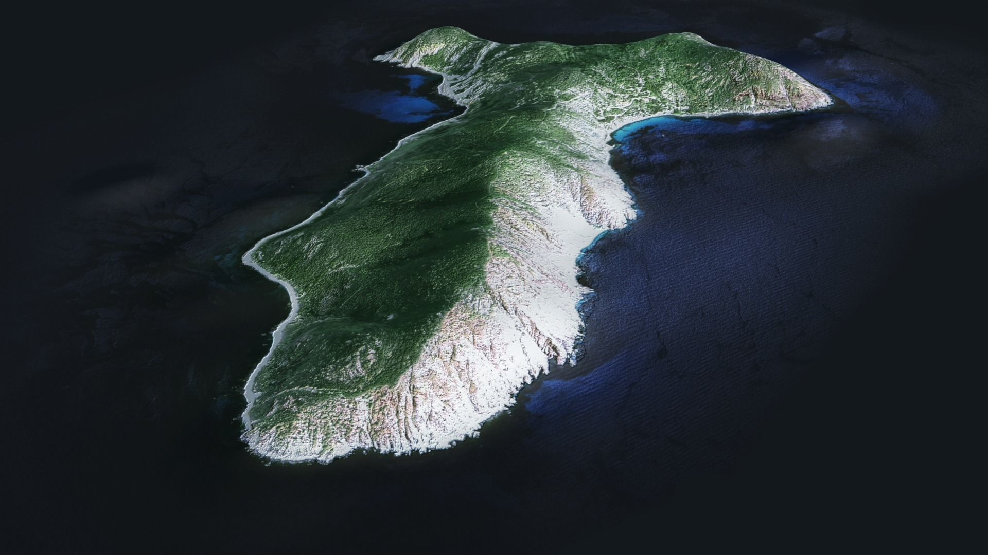 Galite Island Low-poly 3D model_3