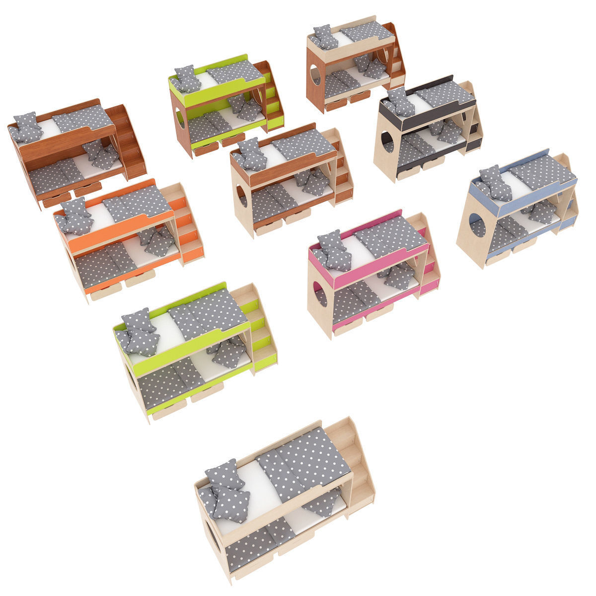 Legenda K07 with LY10 childrens modular bed 3D model_5