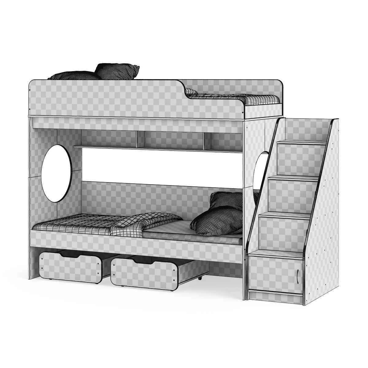 Legenda K07 with LY10 childrens modular bed 3D model_8