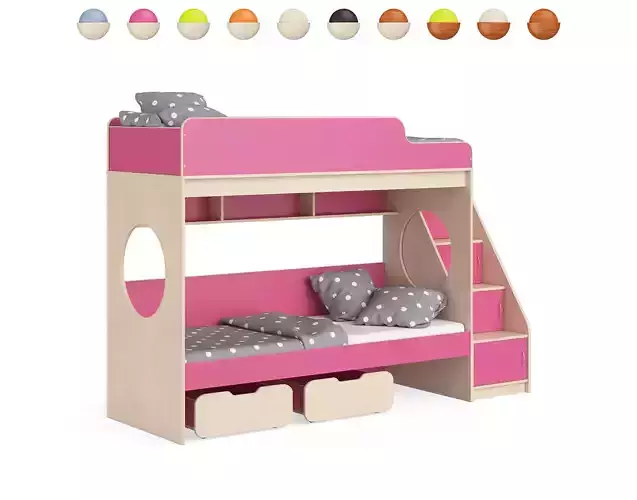 Legenda K07 with LY10 childrens modular bed 3D model Legenda K07 with LY10 childrens modular bed 3D model