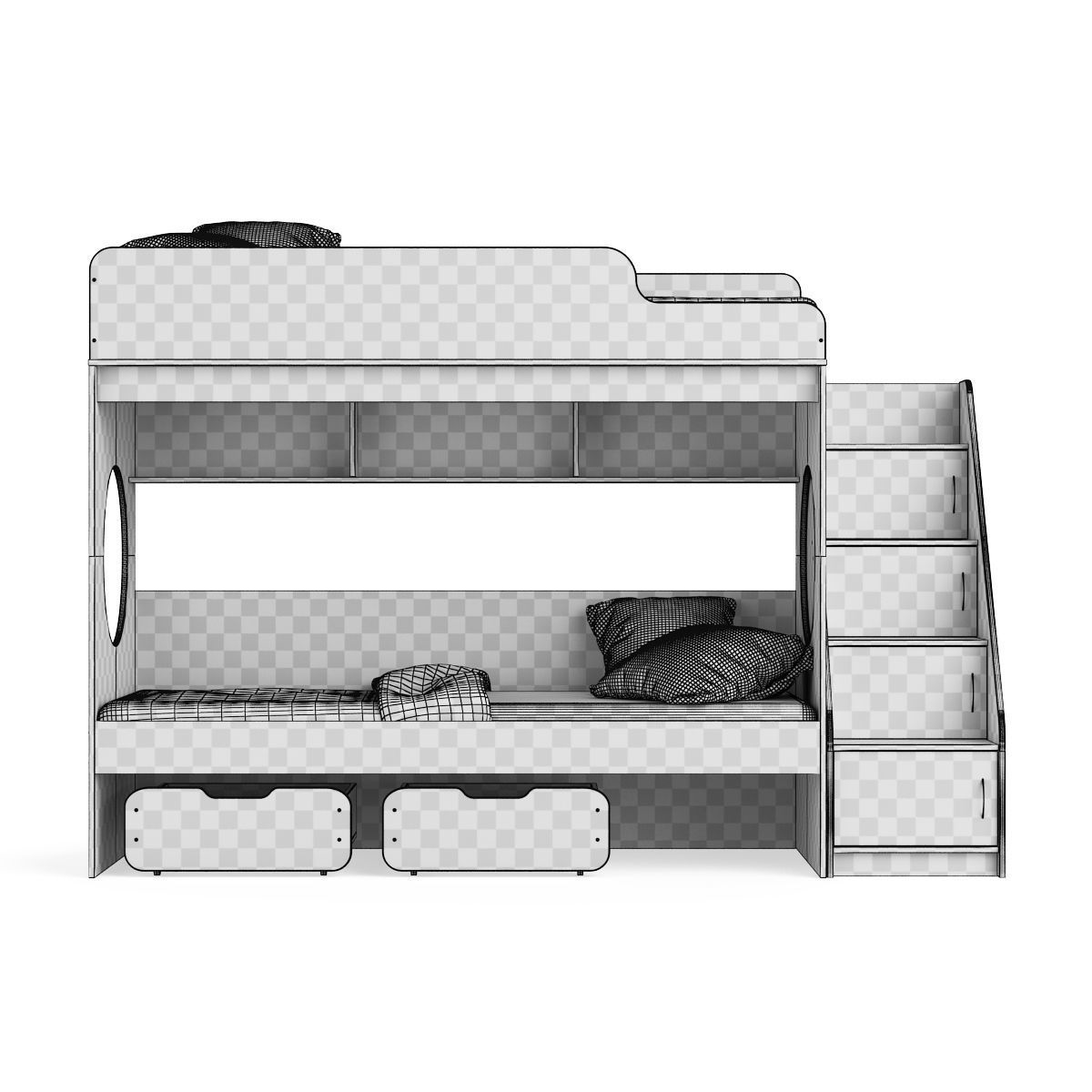 Legenda K07 with LY10 childrens modular bed 3D model_7
