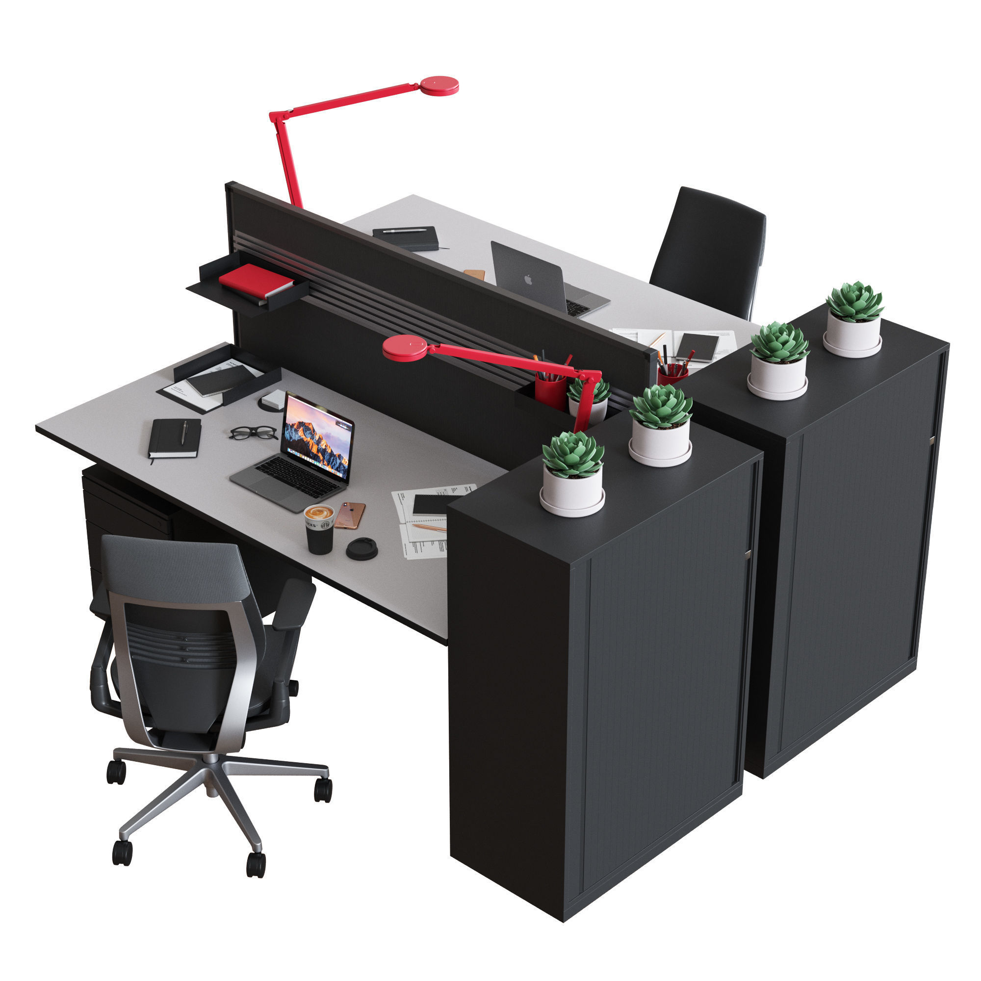 Steelcase - Office Table Ology Bench Work Space 3D model_2