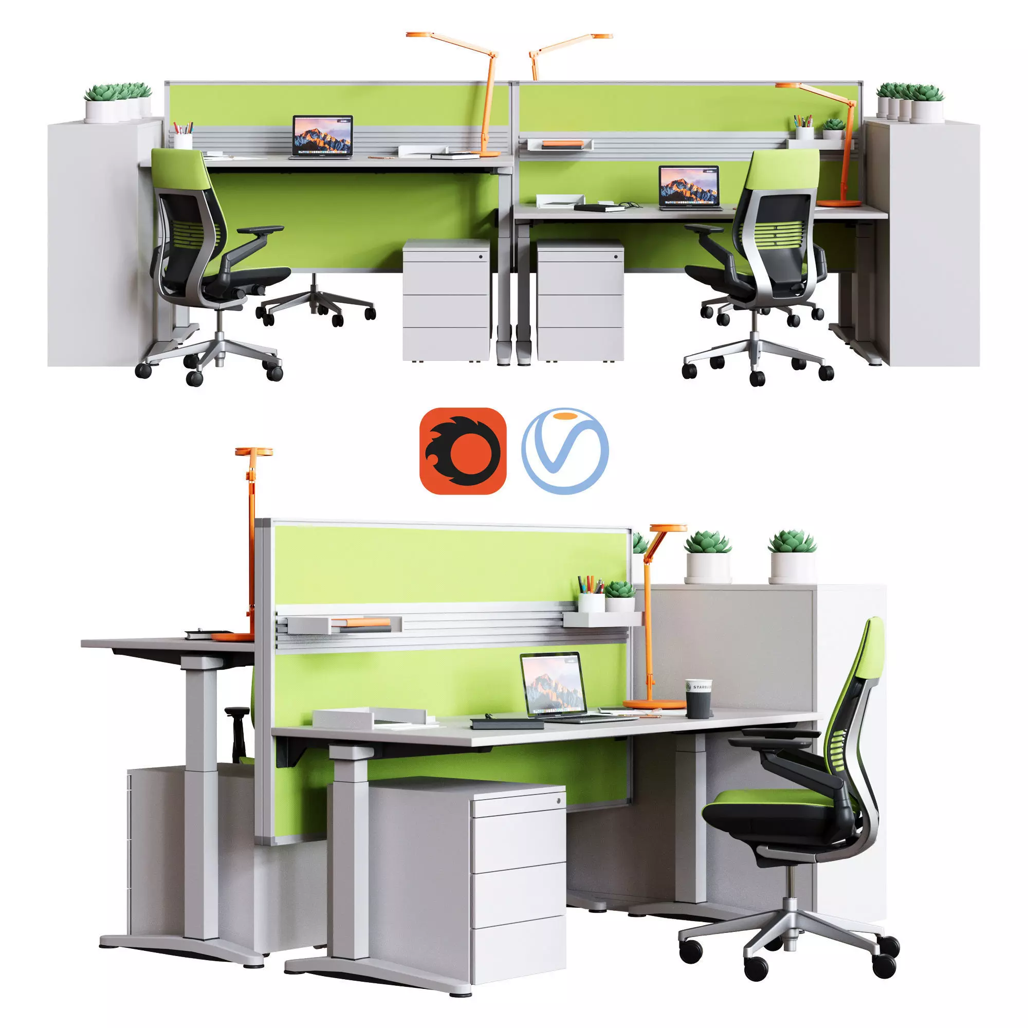 Steelcase - Office Table Ology Work Space 3D model