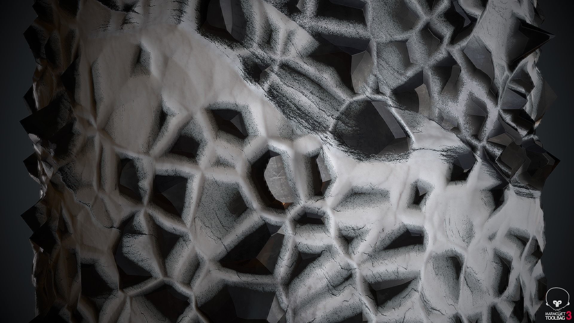 Snowy Obsidian Low-poly 3D model_3