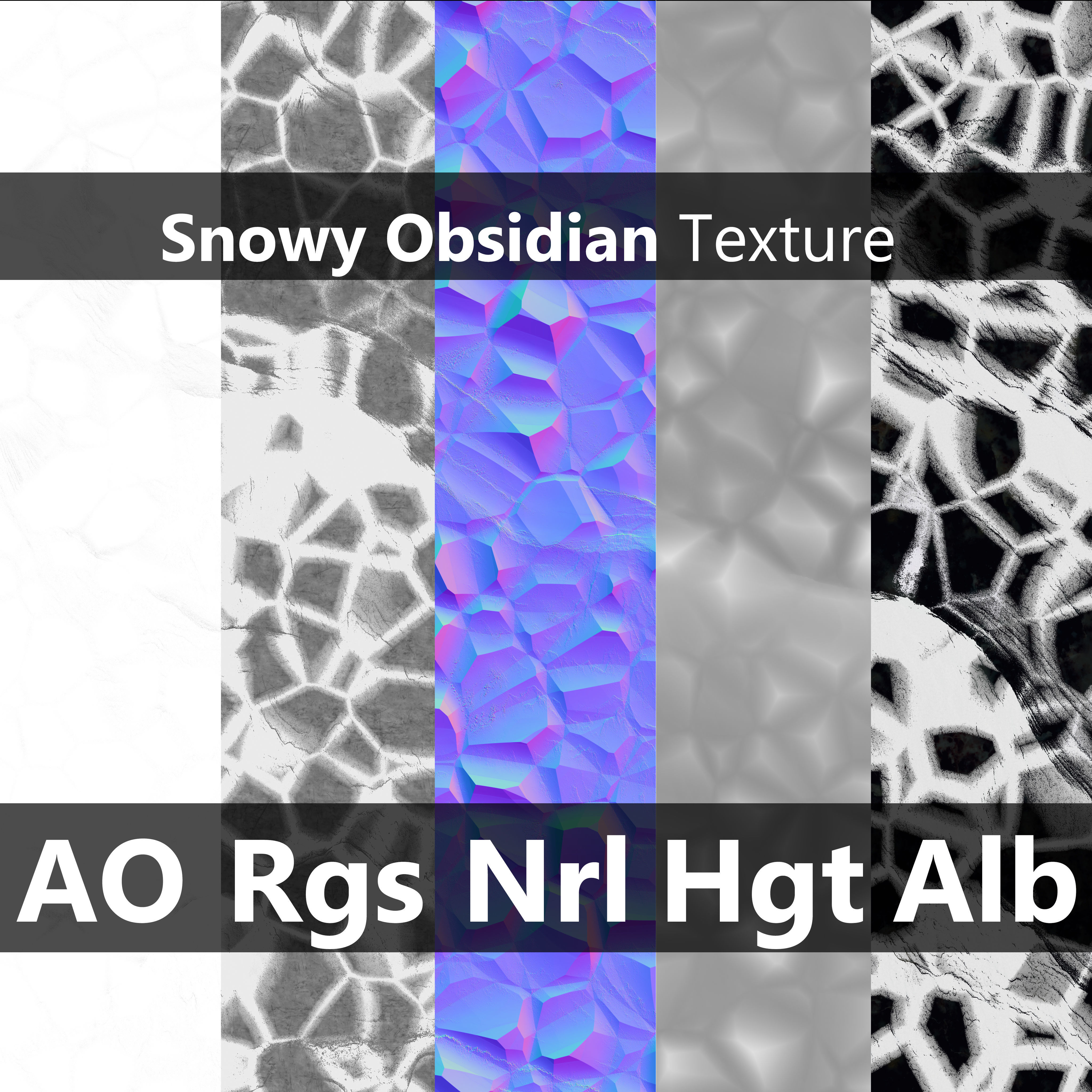 Snowy Obsidian Low-poly 3D model_2