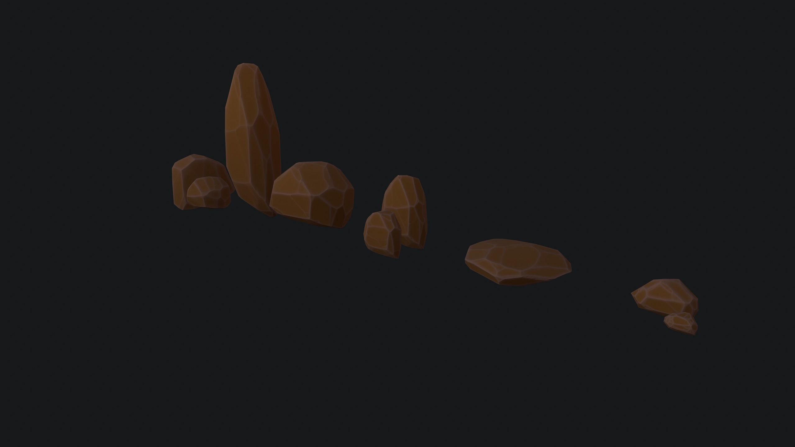 Stylized Rock Pack Low-poly 3D model_11