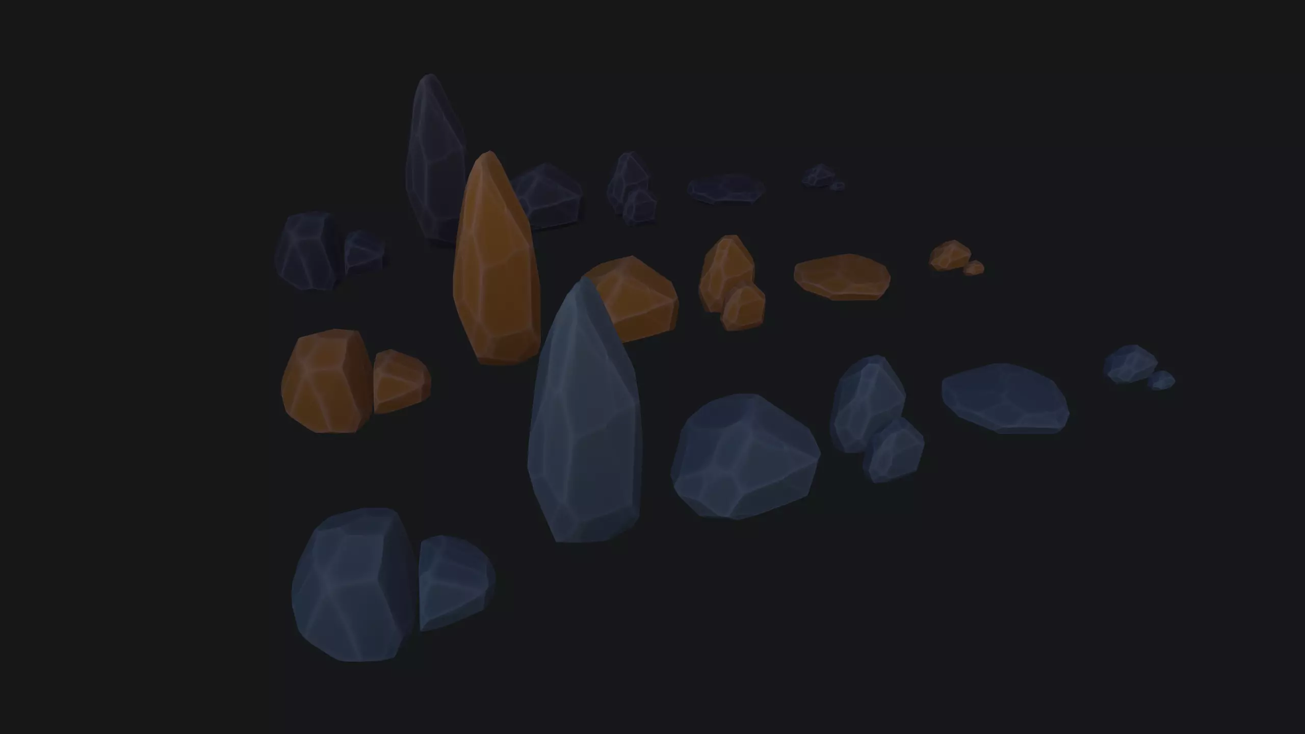 Stylized Rock Pack Low-poly 3D model_0