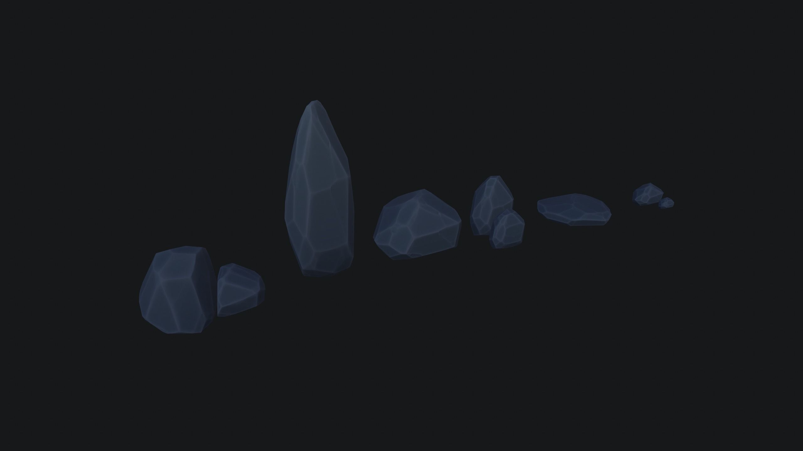 Stylized Rock Pack Low-poly 3D model_1