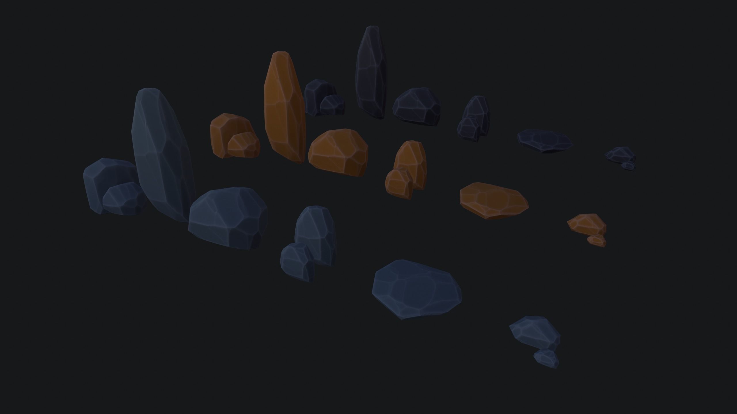 Stylized Rock Pack Low-poly 3D model_16
