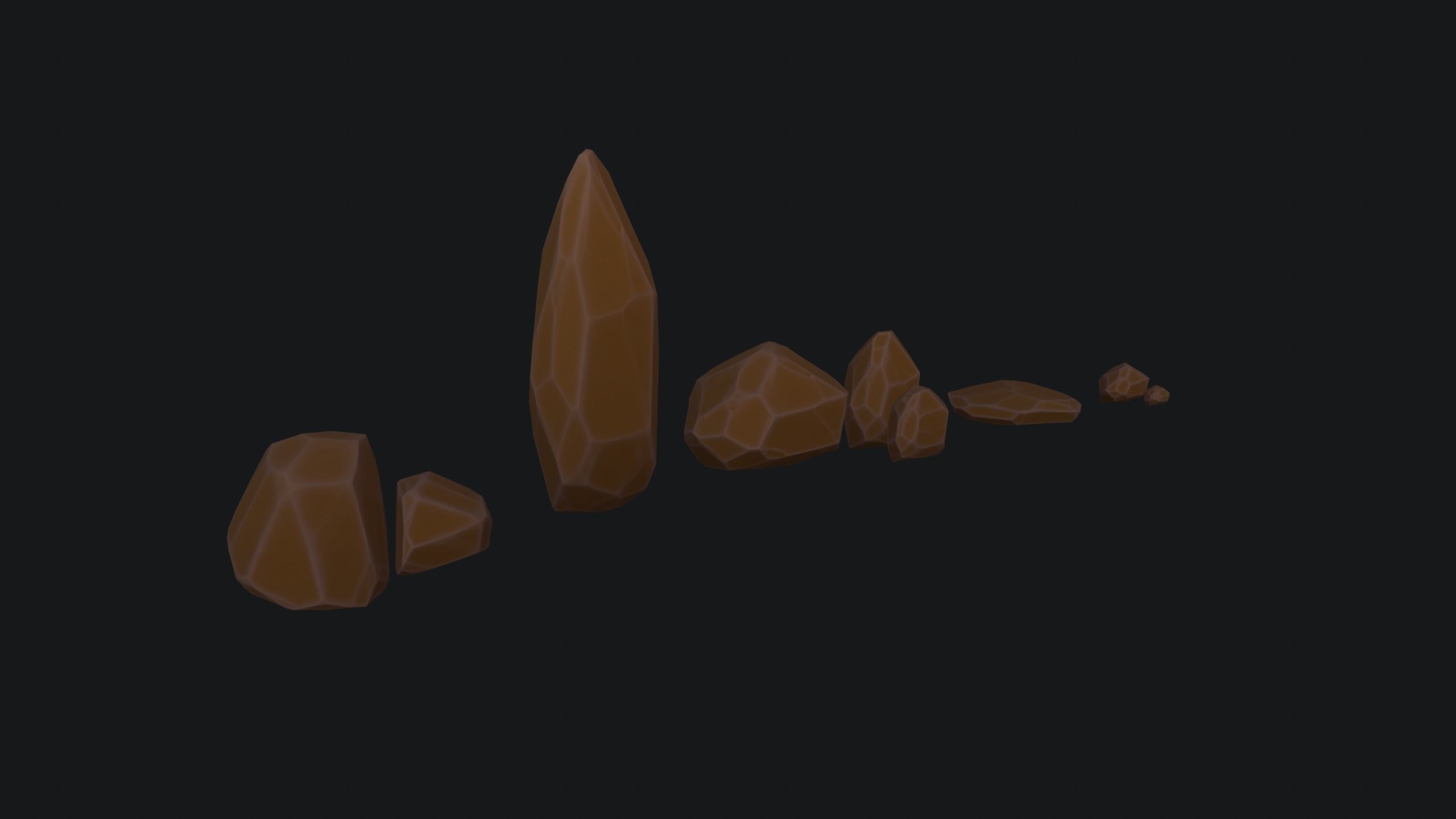 Stylized Rock Pack Low-poly 3D model_10