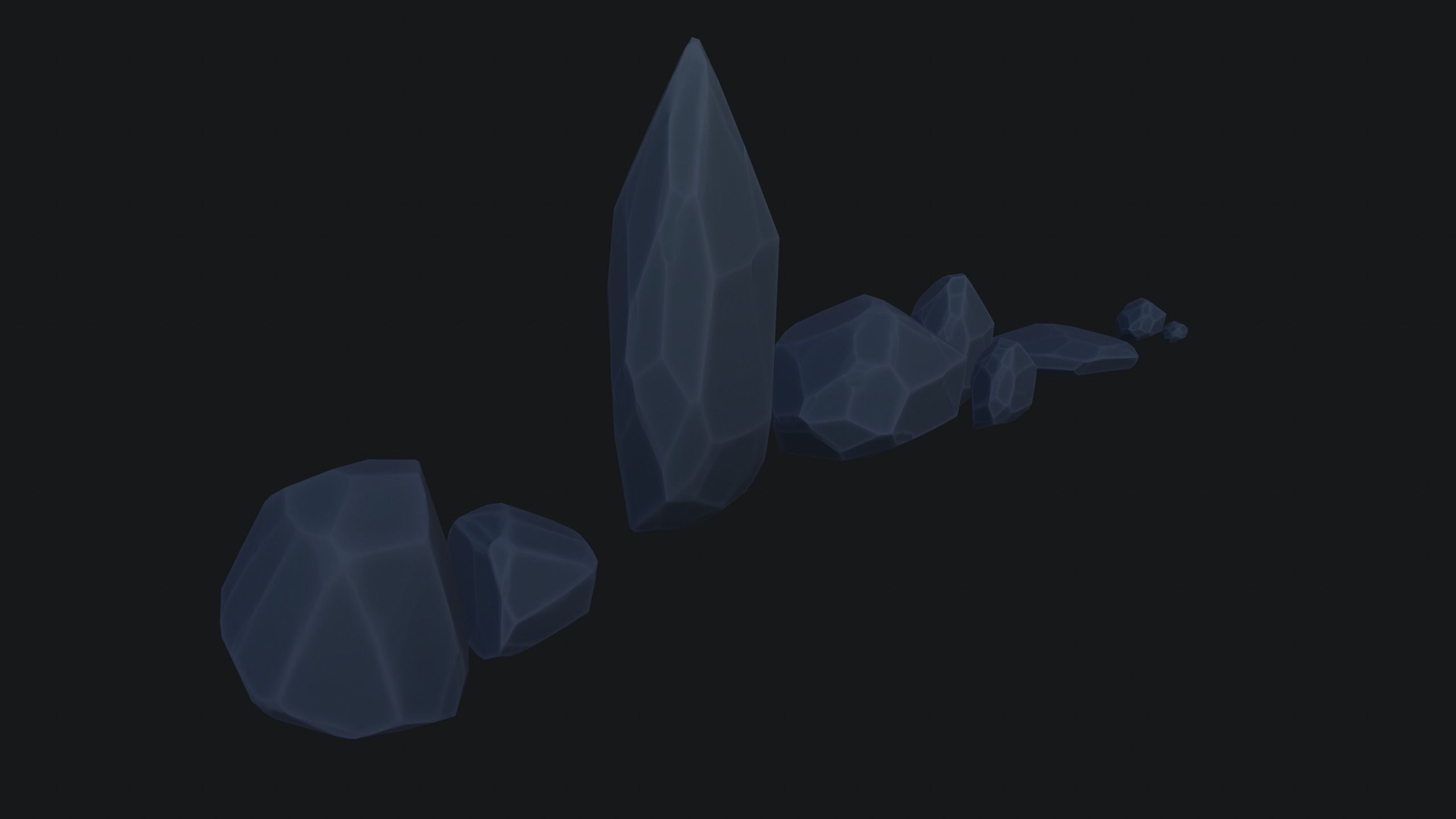 Stylized Rock Pack Low-poly 3D model_3