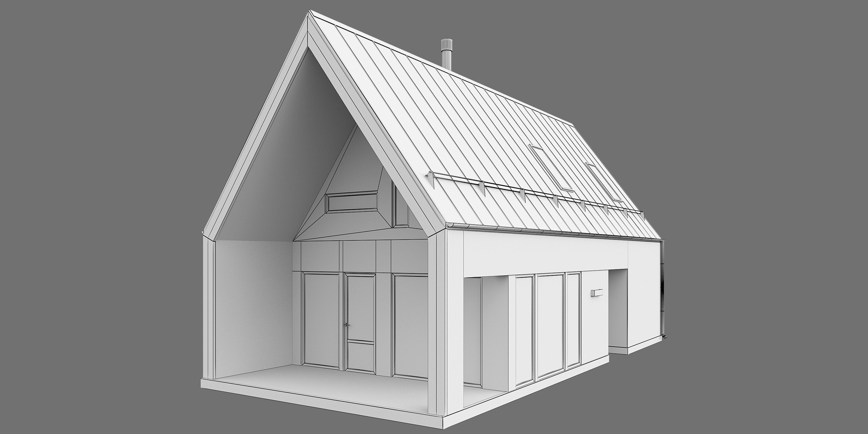 Barn House 01 3D model_5
