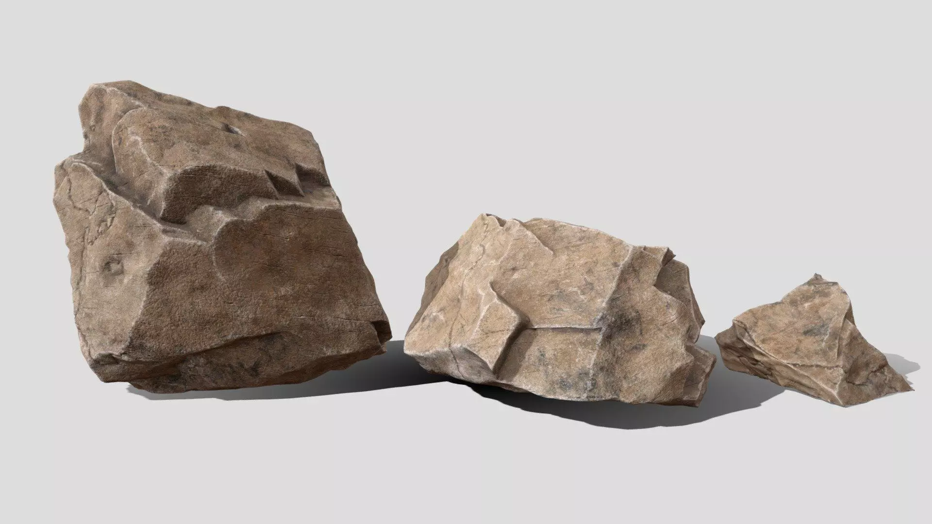 Stones x3 3D model_0