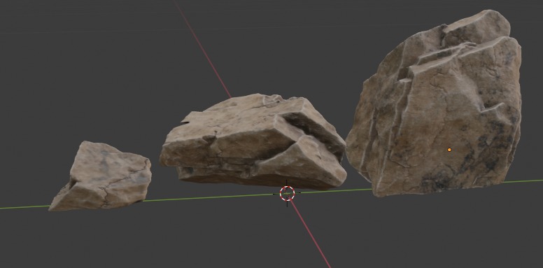 Stones x3 3D model_3