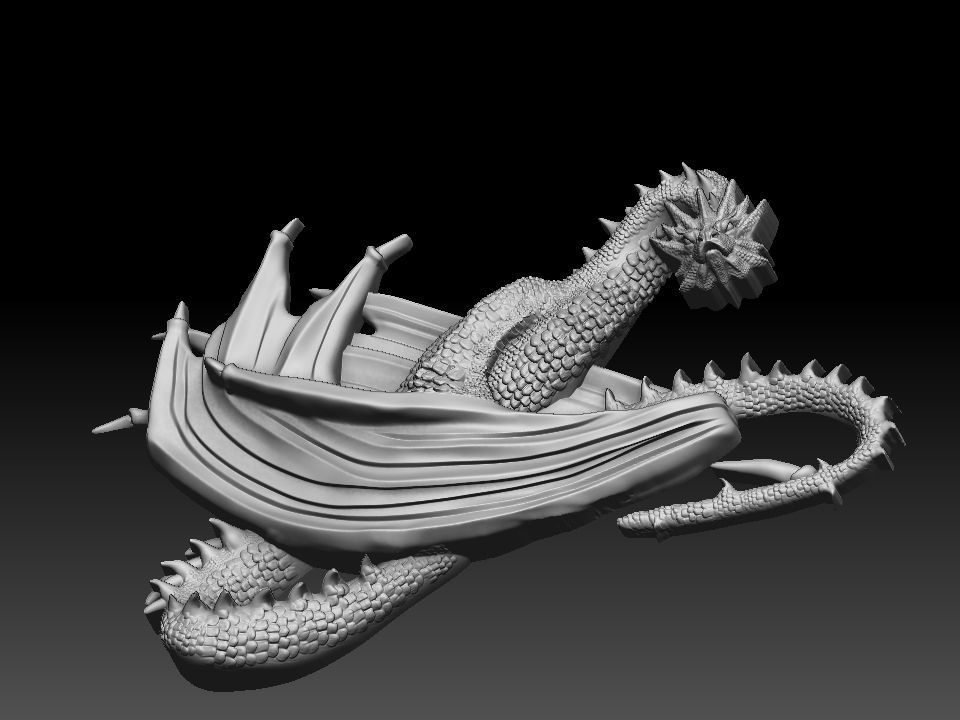 Dragon  relief biker 3D print and CNC model 3D print model_46