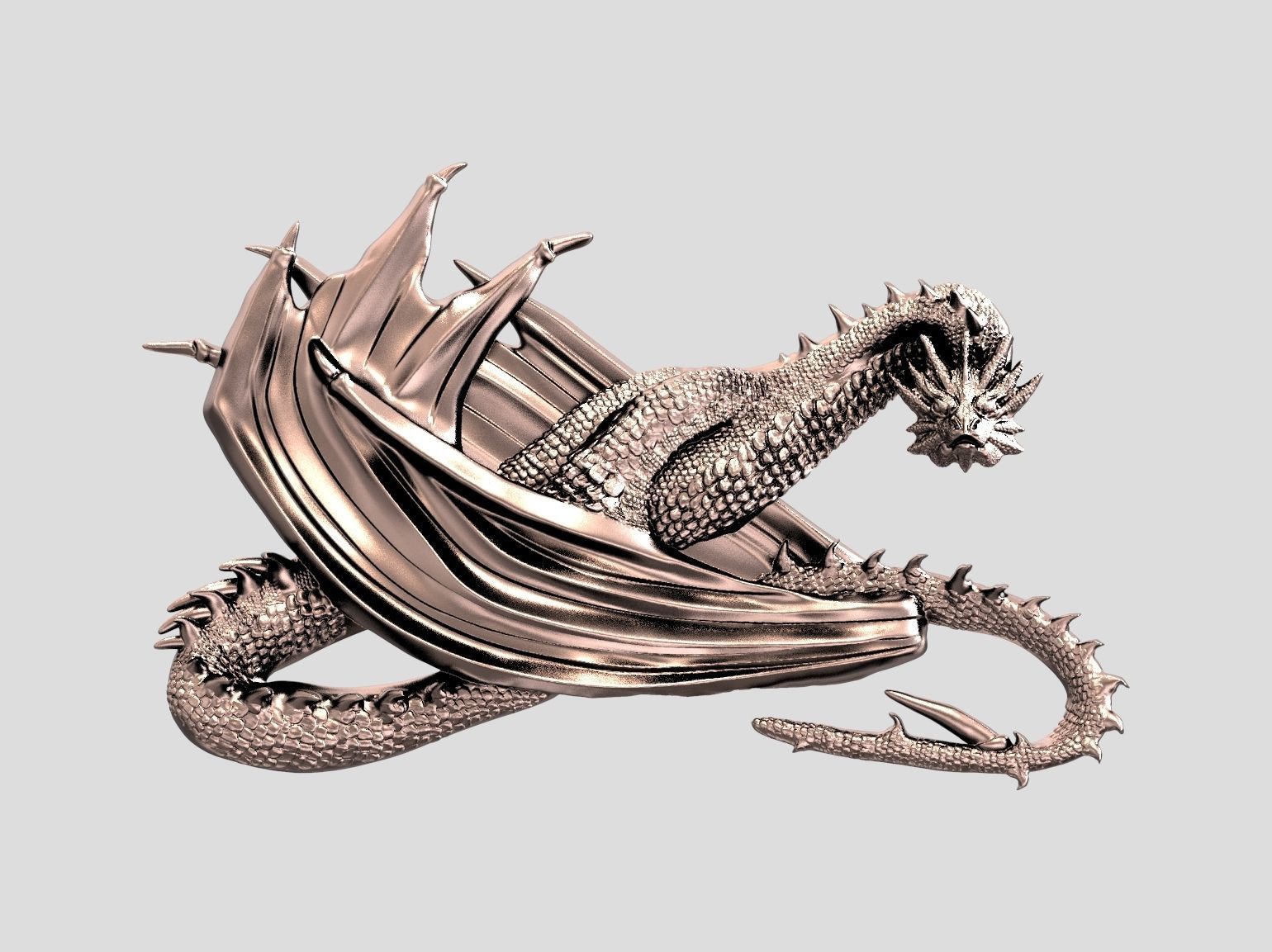 Dragon  relief biker 3D print and CNC model 3D print model_13