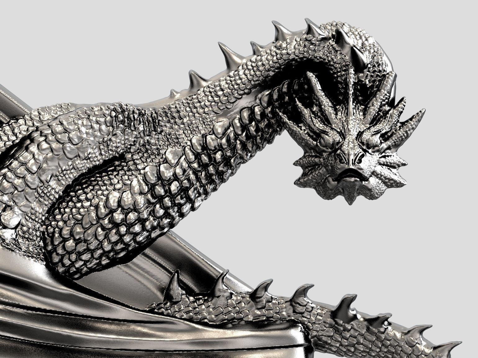 Dragon  relief biker 3D print and CNC model 3D print model_1